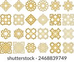 Arabic Oriental Vector Elements. Arabian Ornament. Digital Clipart. Traditional Pattern
