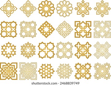 Arabic Oriental Vector Elements. Arabian Ornament. Digital Clipart. Traditional Pattern
