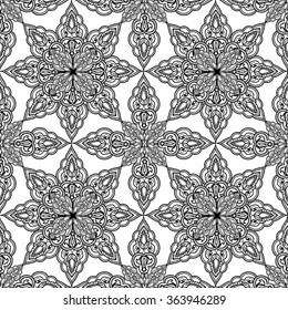 Arabic ornament background Oriental ethnic mandala ornament Abstract floral geometric pattern Geometric circle element for holiday, kaleidoscope, medallion, yoga, indian, arabic design