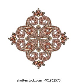 Arabic ornament background Oriental ethnic mandala amulet Abstract floral geometric pattern Geometric circle element for holiday, kaleidoscope, medallion, yoga, indian, arabic design