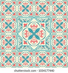 Arabic ornament, ceramic tile border, frame design