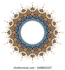 Arabic ornament classic floral round circle morocco pattern