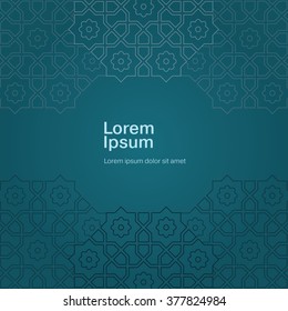 Arabic ornament Design Vector Element with Text Place for invitations and cards