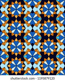 Arabic ornament, geometric seamless pattern. Islamic oriental tradition, vector illustration.