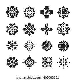 arabic ornament icon, vector set