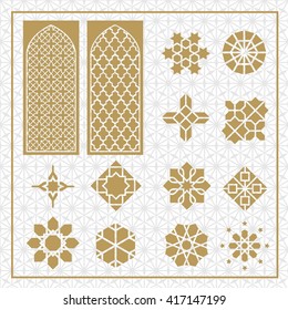 arabic ornament icon, vector set