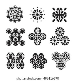 arabic ornament icon, vector set