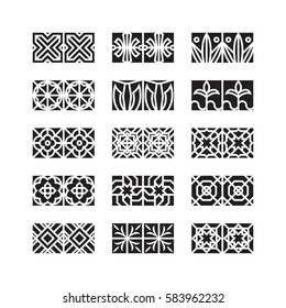arabic ornament icon, vector set