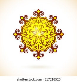 Arabic ornament, Isolated design element, Vector illustration
