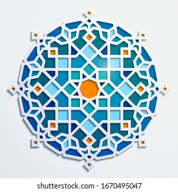 Arabic ornament - moroccan circle geometric pattern