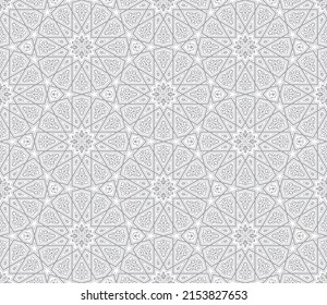 Patrón de ornamentos árabes, fondo gris claro, ilustración vectorial