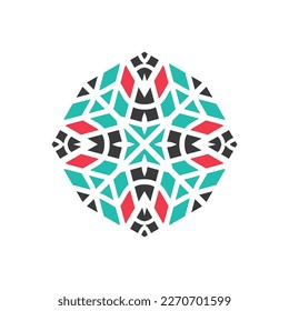 Arabic ornamental emblem. Asian geometric logo template. Vector arabic circular mosaic mandala