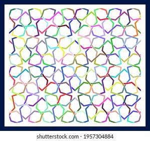 Arabic, Ottoman and Islamic  vector illustration design. Greeting card for Ramadan Kareem. Islamic ornamental and pattern colorful detail of mosaic. 