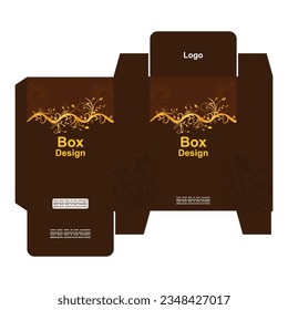 Diseño de caja de empaque árabe - Tema de color - Oro y Marrón - Modelo de diseño de caja de paquetes de estilo árabe
