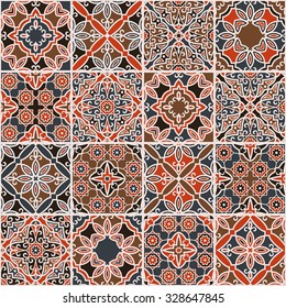 arabic patchwork background made of sixteen pieces