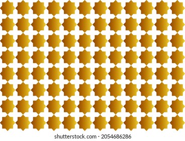 Patrón árabe con degradado de color dorado, sobre fondo blanco