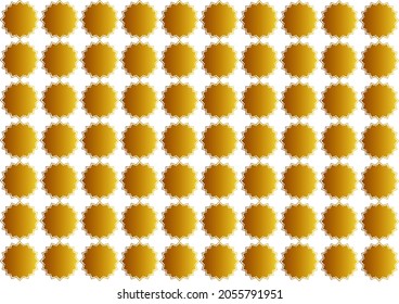 Arabic patern with golden color gradient, on white background