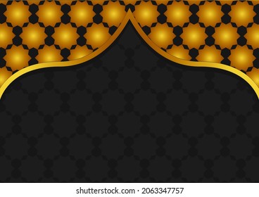 Arabic patern with golden color gradient, on white background