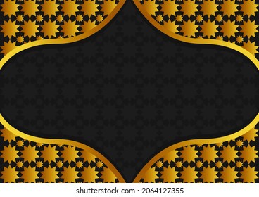 Arabic patern with golden color gradient, on white background