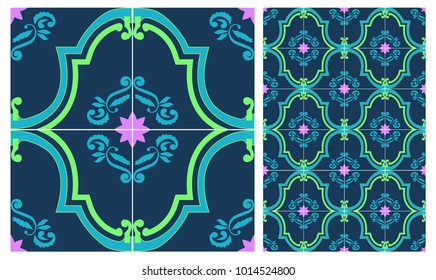 Arabic patter style tiles for wall and floor. Modern decor of the traditional Ceramic decorative tiles.