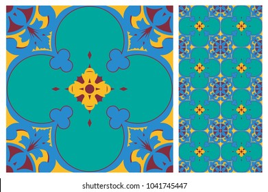 Arabic patter style tiles for wall and floor. Modern decor of the traditional Ceramic decorative tiles.