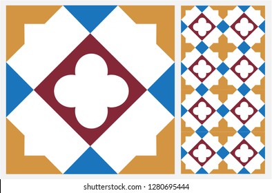 Arabic patter style tiles for wall and floor. Modern decor of the traditional Ceramic decorative tiles.