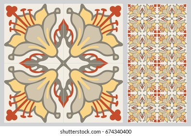 Arabic patter style tiles for wall and floor. Modern decor of the traditional Ceramic decorative tiles.