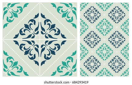 Arabic patter style tiles for wall and floor. Modern decor of the traditional Ceramic decorative tiles.