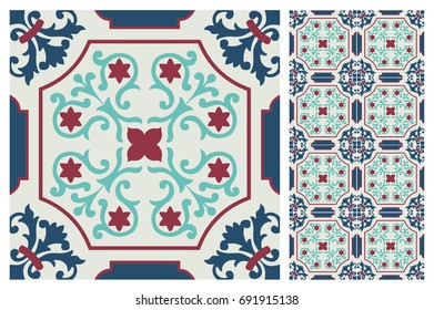 Arabic patter style tiles for wall and floor. Modern decor of the traditional Ceramic decorative tiles.