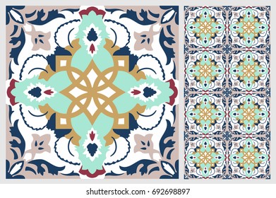Arabic patter style tiles for wall and floor. Modern decor of the traditional Ceramic decorative tiles.