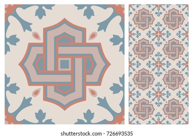 Arabic patter style tiles for wall and floor. Modern decor of the traditional Ceramic decorative tiles.