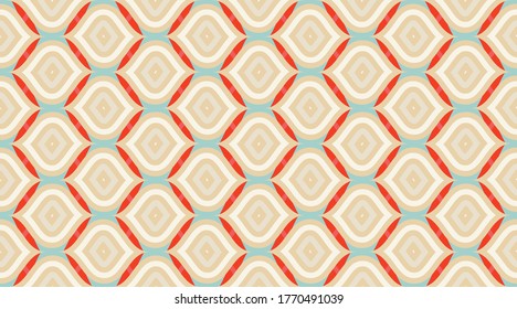Arabic pattern background.  Delicate beautiful ornament.  Color mosaic shapes background.  Seamless vector pattern. 