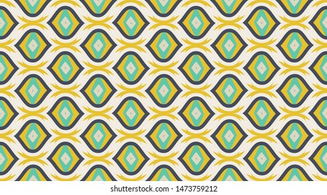 Arabic pattern background.  Geometric fashion fabric print.  Creative luxry graphic art decor. Seamless vector pattern. 
