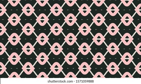 Arabic pattern background.  Geometric fashion fabric print.  Color mosaic shapes background.  Seamless vector pattern. 
