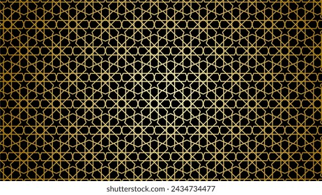 Arabic pattern background. Islamic gold ornament vector