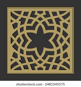 Arabic pattern background. Islamic gold ornament vector