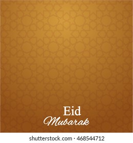 Arabic pattern background for islamic holidays. Eid Mubarak vector illustration brown color