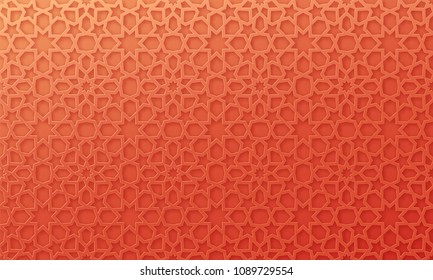 Arabic pattern background. Islamic ornament vector. Geometric 3d shape. Texture arabian traditional motif