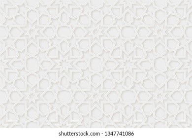 Arabic pattern background. Islamic ornament vector. Geometric 3d shape. Texture arabian traditional motif
