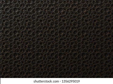 Arabic pattern background. Islamic ornament vector. Geometric 3d shape. Texture arabian traditional motif. Gold and black color