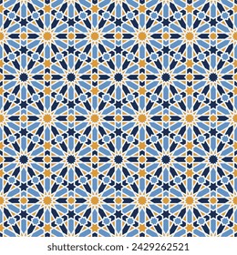 Fondo de patrón árabe. Vector de adorno islámico. Geometría árabe tradicional.