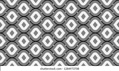 Arabic pattern background.  Retro fabric texture wallpaper.  Color mosaic shapes background.  Seamless vector pattern. 