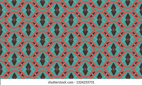 Arabic pattern background.  Retro fabric texture wallpaper.  Repeating tile interior design background.  Seamless vector pattern. 