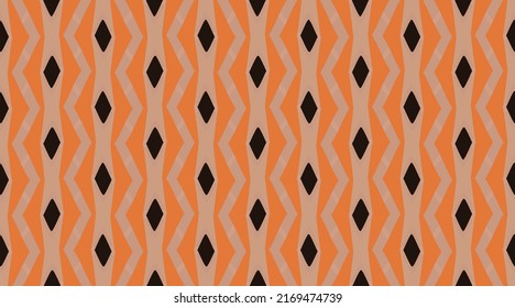 Arabic pattern background.  Retro fabric texture wallpaper.  Repeating tile interior design background.  Seamless vector pattern. 