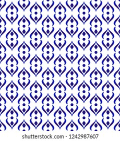 Arabic pattern, beautiful porcelain wallpaper modern background, ceramic indigo seamless decor vector illustration