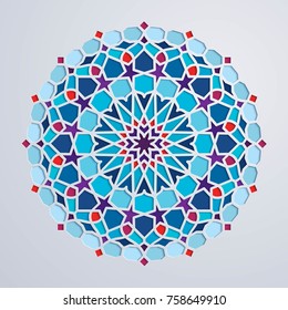 Arabic pattern colorful geometric morocco ornament