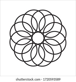 Arabic pattern geometric ornate isolated white background