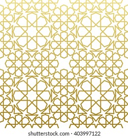 Arabic pattern gold style. Traditional east arab geometric floral decorative background