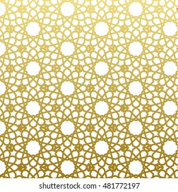 Arabic pattern gold style. Traditional arab east geometric decorative background