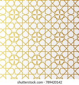 Arabic pattern gold style. Traditional arab east geometric decorative background